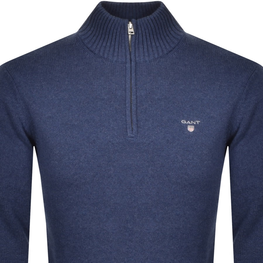 Alternative Image for ProductGant Half Zip Knit Jumper Navy2